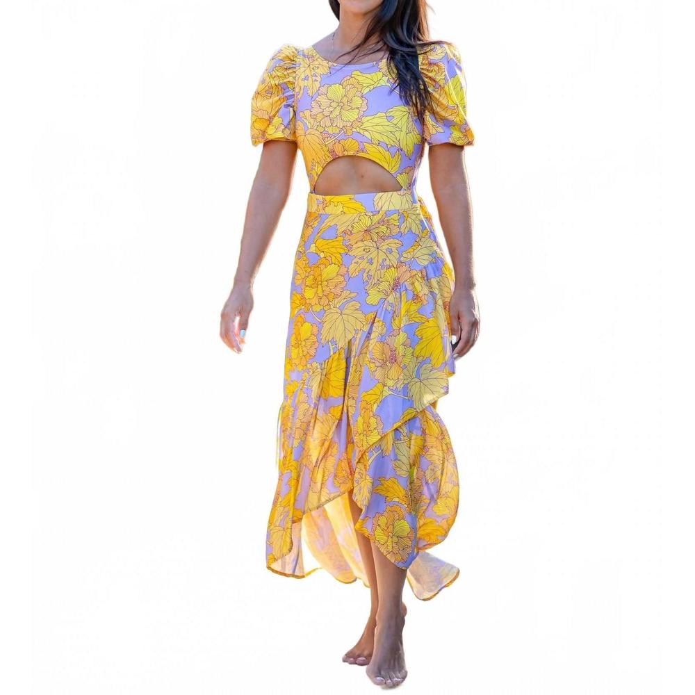 NEW LIA SAHARA wrapover skirt in hibiscus